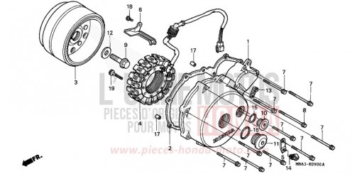 KURBELGEHAEUSEDECKEL, L./ GENERATOR VT750C2W de 1998